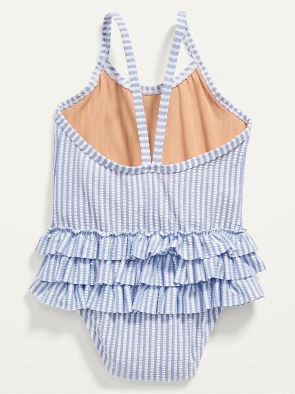 Old Navy Seersucker Ruffle Stripe Nautical Swimsuit One Piece Toddler Girls 5T